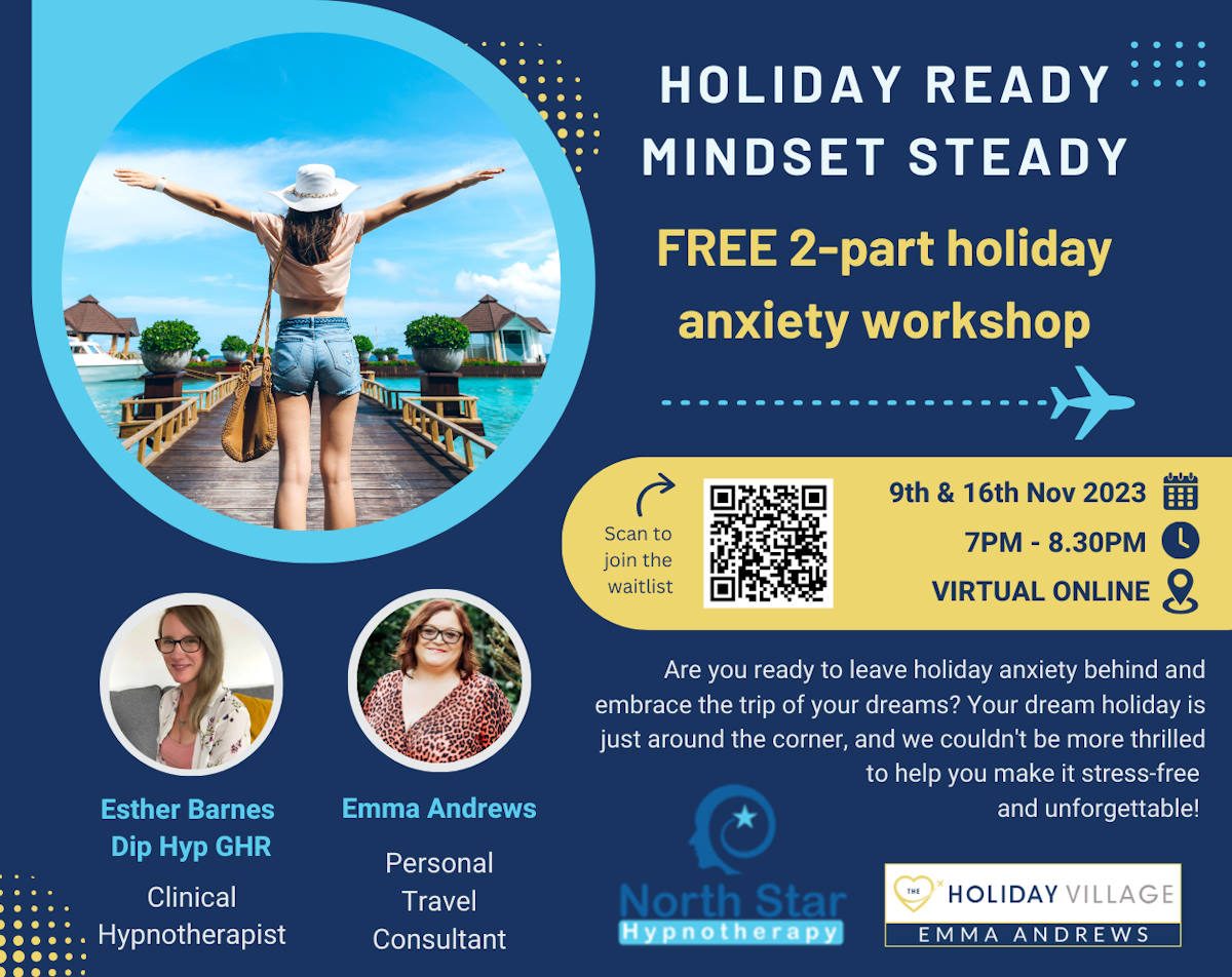 Promotional banner for the Holiday Ready, Mindset Steady Workshop